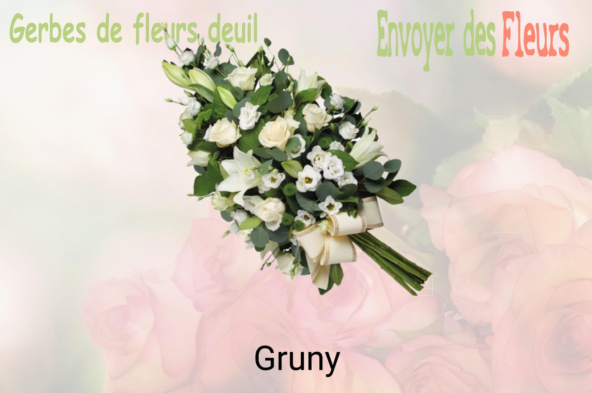 Gerbe de fleurs de deuil livrée à Gruny